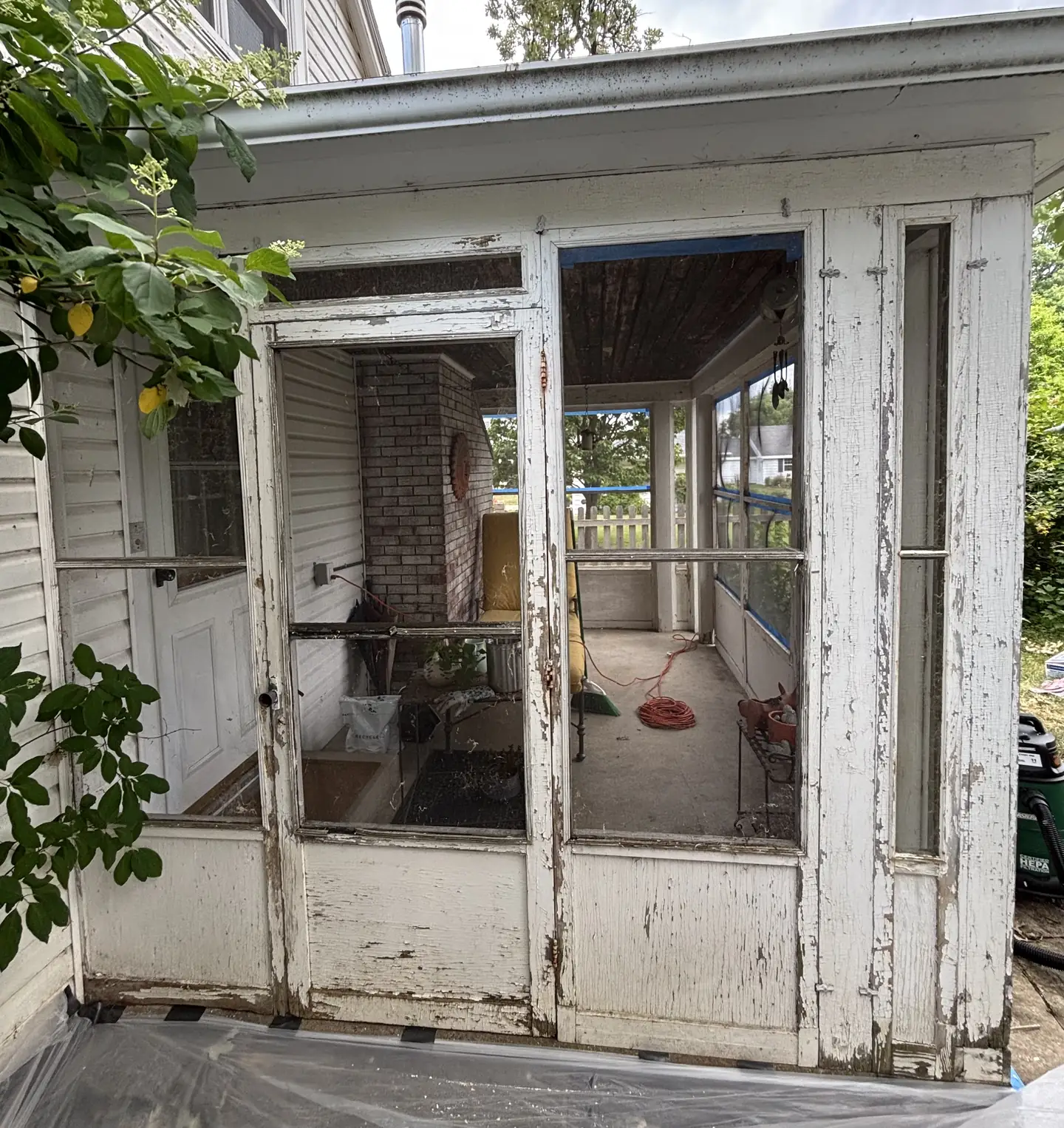 Screened porch rebuild-grade prep, before